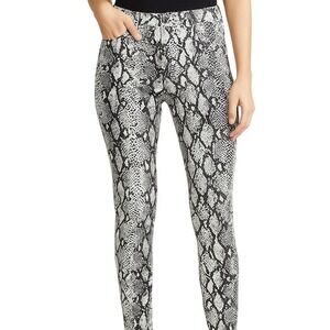 Frame Denim Ali High Rise Skinny Jeans Wms 27 Snakeskin Python Print Black White